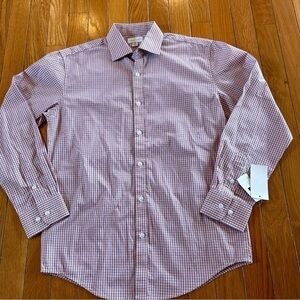 New NWT Collection by Michael Strahan Red White Button Front Shirt Boys Size 14R